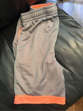 Athletic Works Gray Mesh Shorts with Orange Trim